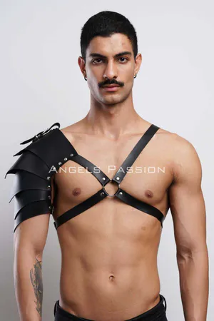 Gladiator Harness, One Shoulder Leather Harness, Cosplay Costume, Warrior Costume - APFTM154
