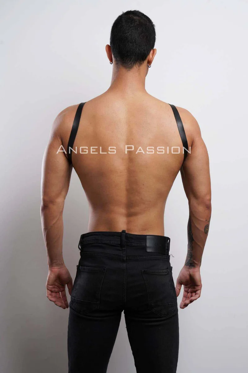 Men's festival harness black leather set