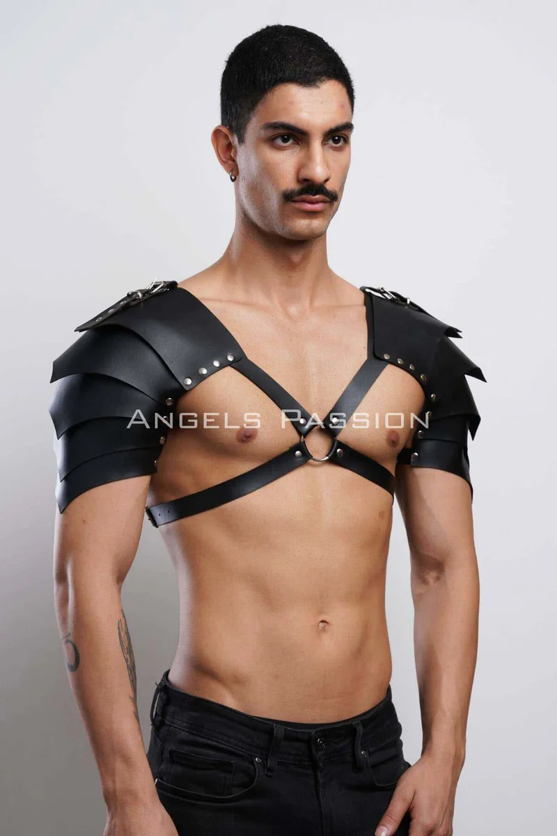 Mens festival black harness outfit with