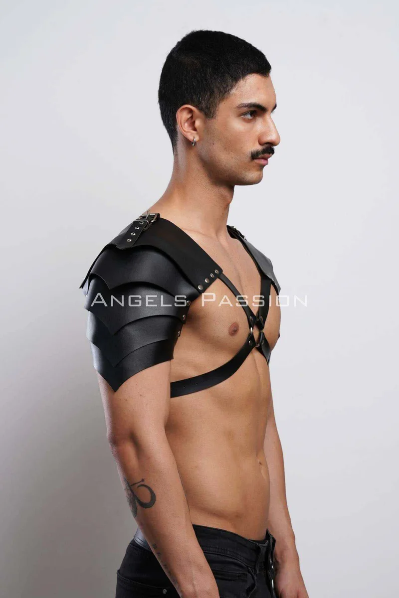 Festival black harness outfit with studded layered