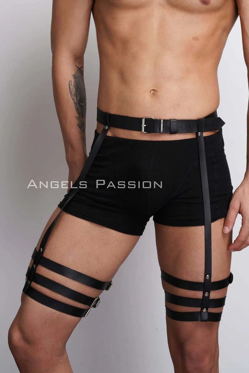 Faux leather lingerie black thigh