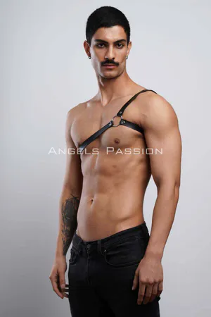 One Shoulder Men's Leather Harness - Dancer Leather Clothing - Men's Dancer Products - APFTM3