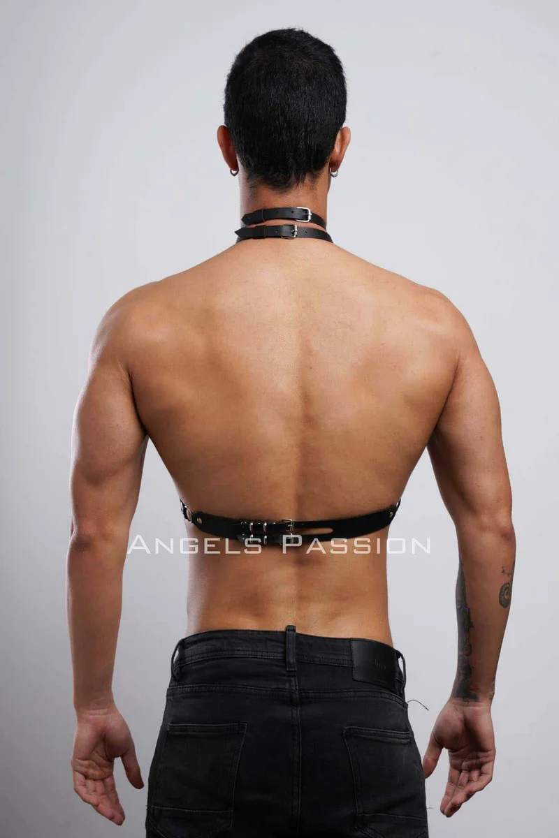 Faux Leather Harness Outfit Black