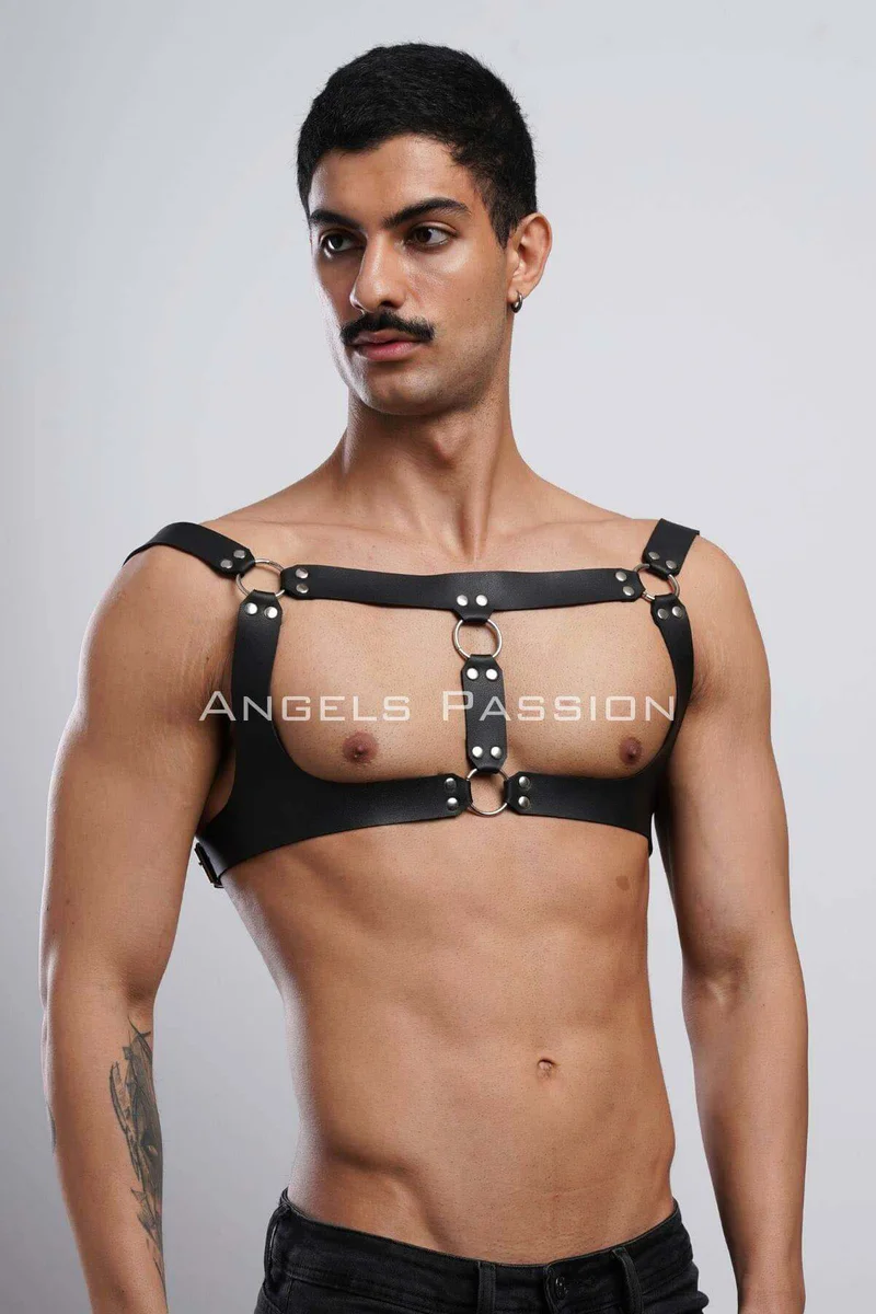 Adjustable Vegan Leather Chest Harness