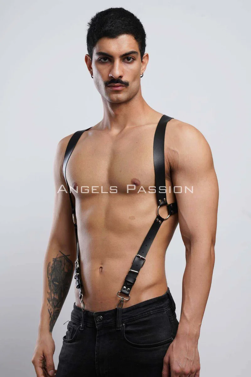 Faux Leather Body Harness Back