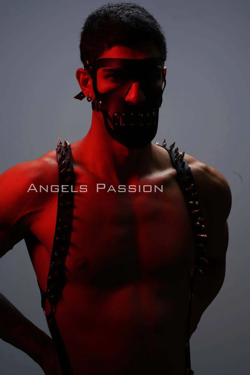 Vegan Leather Chest Harness Back View Model