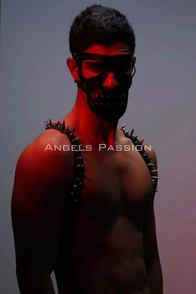 Mens festival black vegan leather