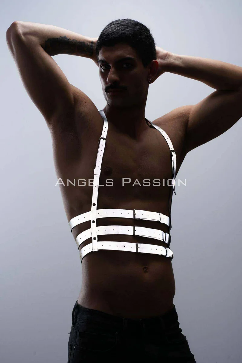 Festival harness silver reflective body outfit