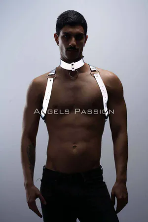 Glow in the Dark (Reflective) Choker and Chest Harness Set, Clubwear - APFTM35