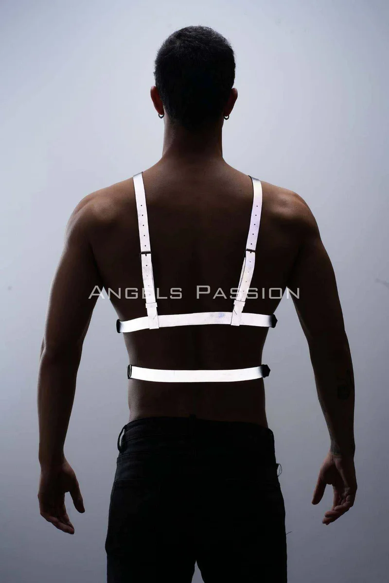 Silver Reflective Body Harness with full back