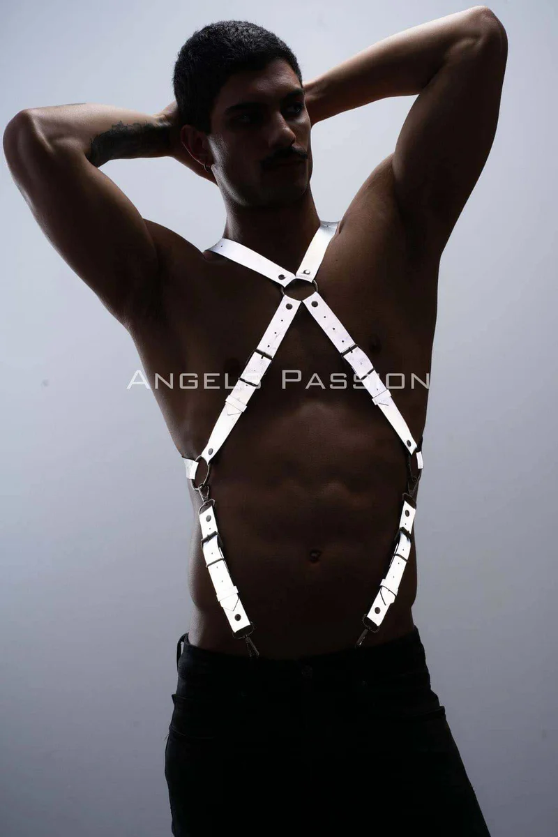 Reflective men's festival harness