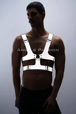 Reflective (Glow in the Dark) Hard Chest Harness, Men's Harness Accessory, Men's Clothing - APFTM119