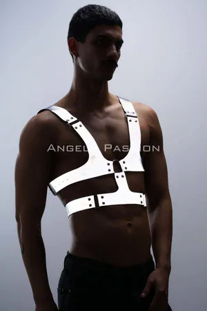 Reflective (Glow in the Dark) Hard Chest Harness, Men's Harness Accessory, Men's Clothing - APFTM119