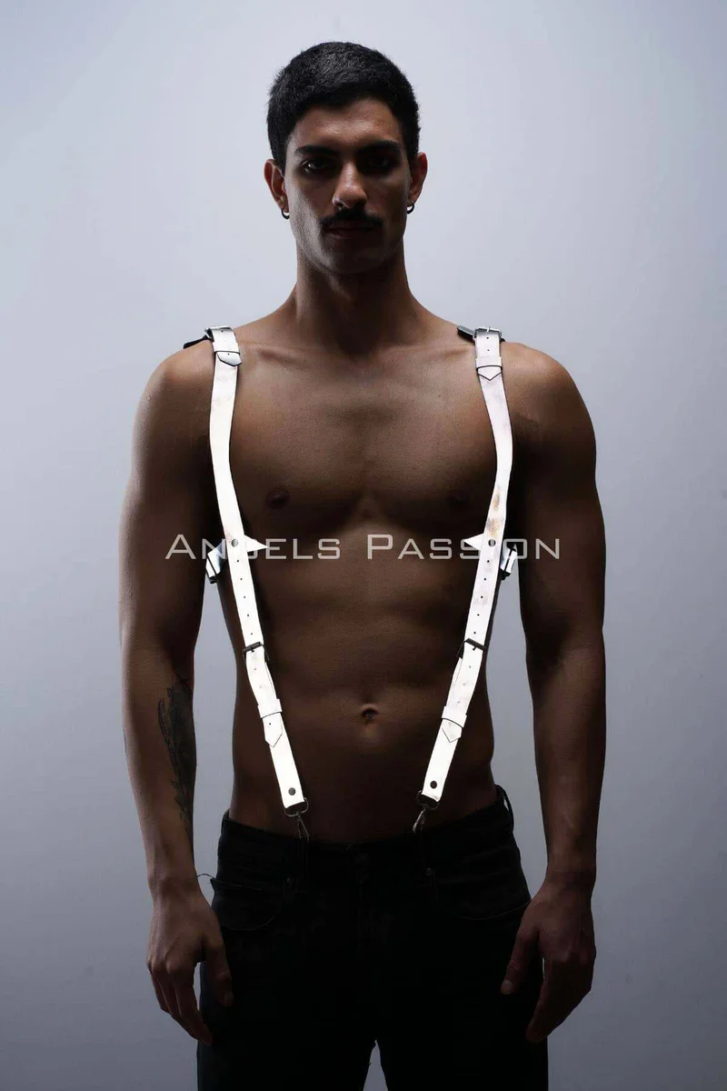 Reflective harness front view showing strap detail