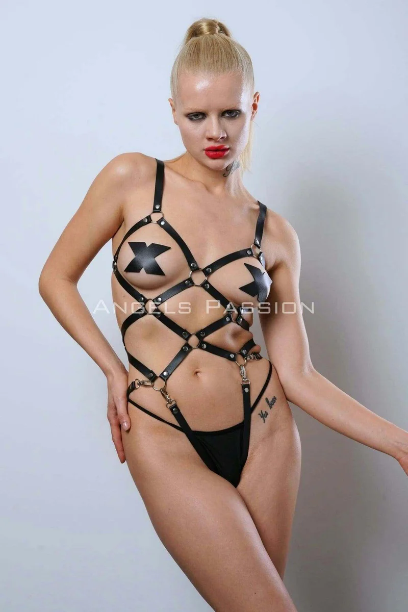 Women's Leather Body Harness | Adjustable Strappy Design