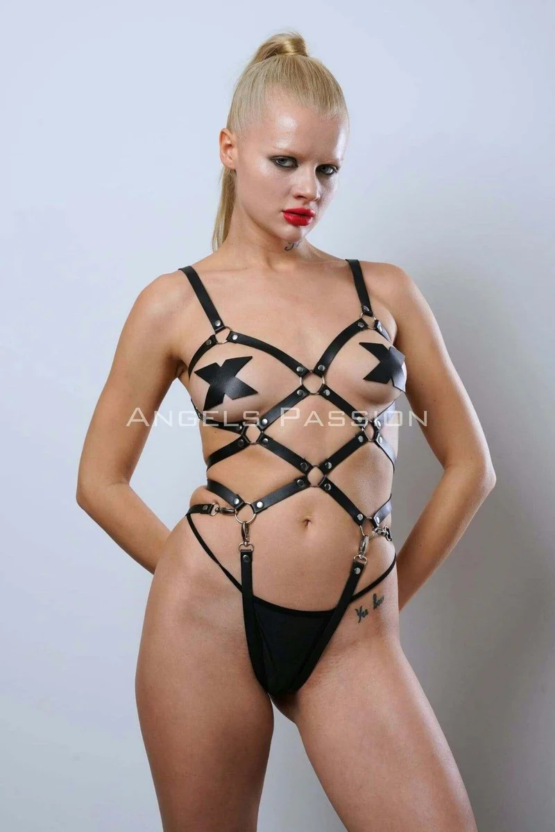 Women's Leather Body Harness | Adjustable Strappy Design