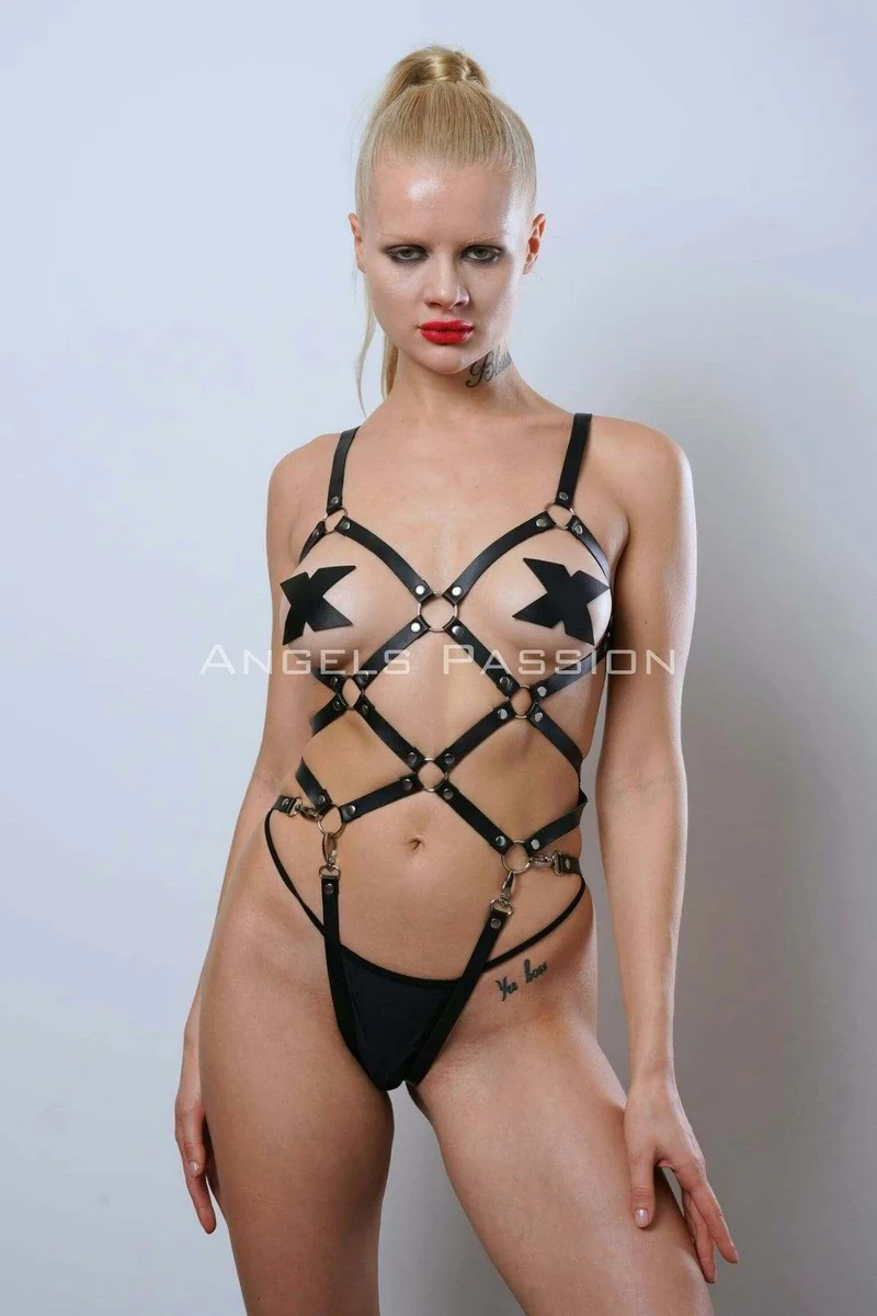 Women's Leather Body Harness | Adjustable Strappy Design