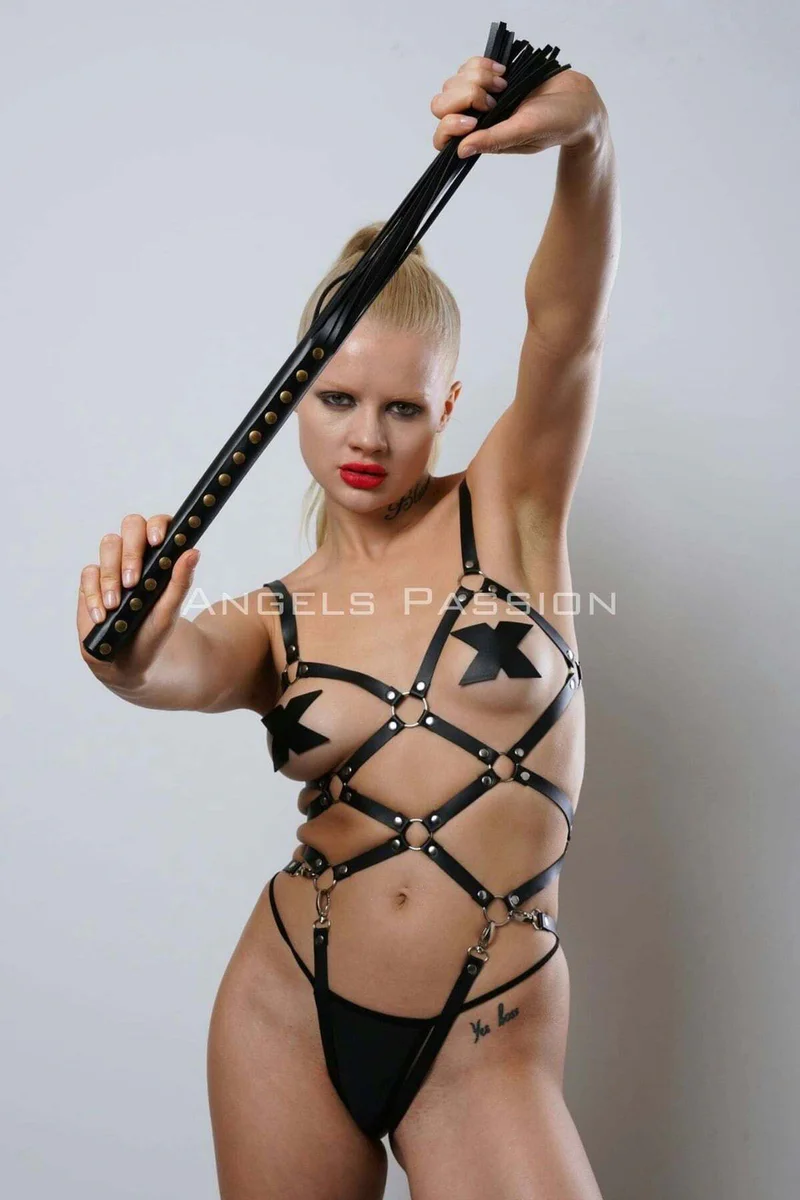 Adjustable Leather Body Harness for Women - Full Body Straps