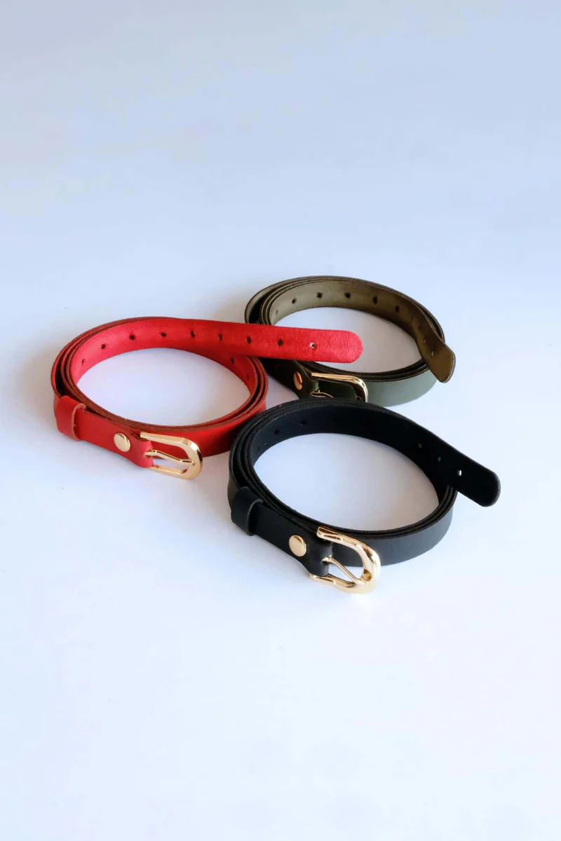 Vegan Leather Belts Fashion black
