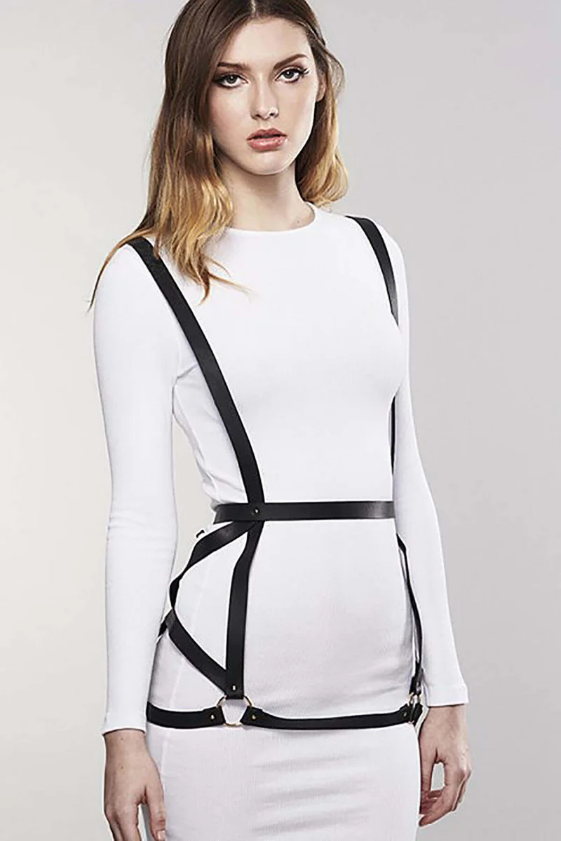 Adjustable Women's Faux Leather Body Harness Fashion Belt