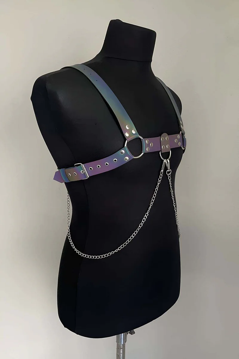 Rainbow Reflective Body Harness close