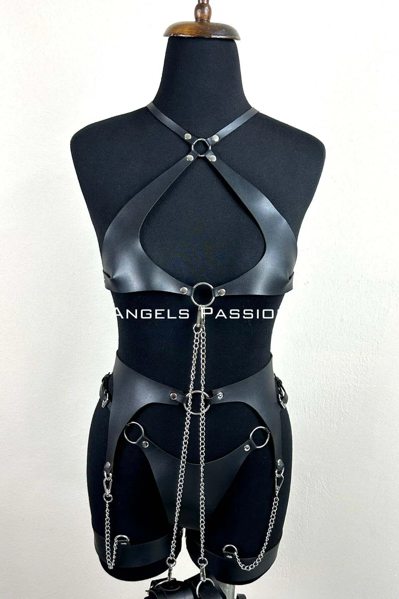 Full body harness lingerie set black