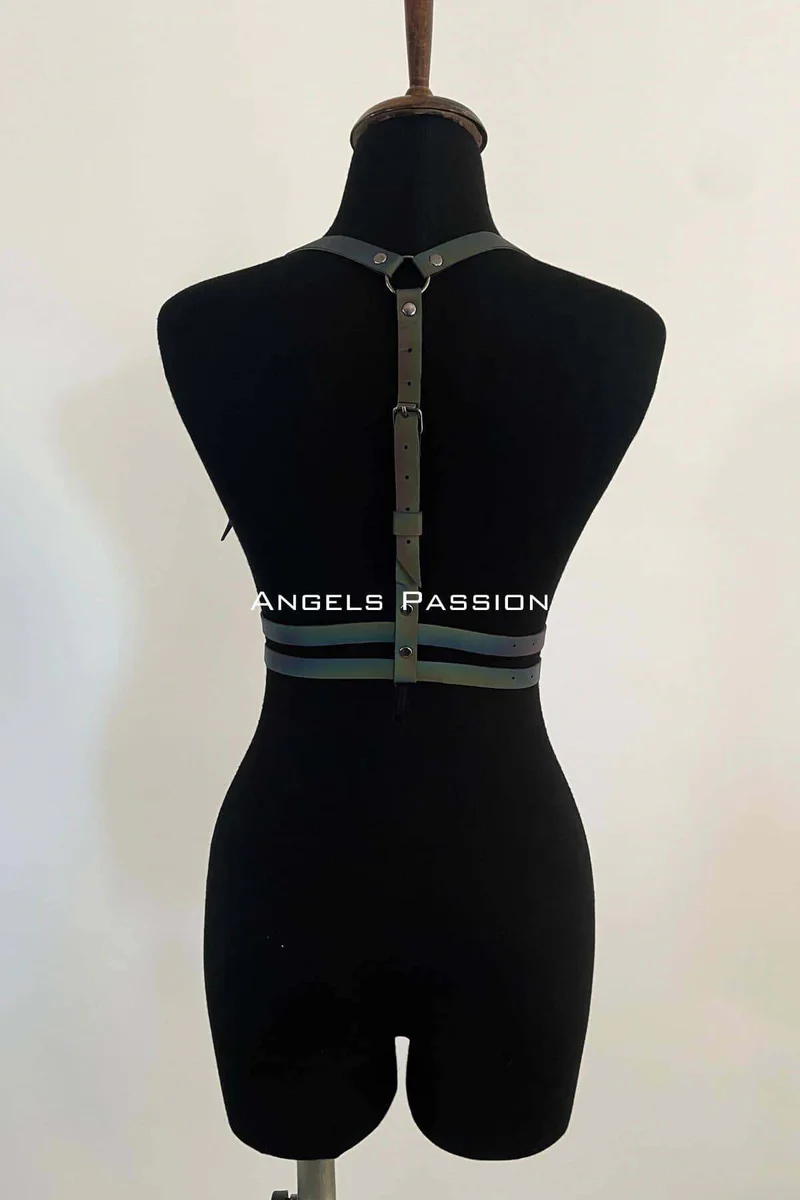 Reflective Harness Top – Iridescent Festival Rave Outfit Accent