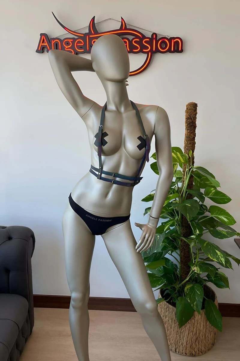 Reflective Harness Top – Iridescent Festival Rave Outfit Accent