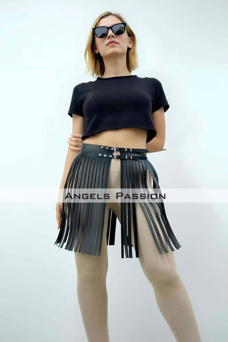Fringe Overlay Skirt Side View