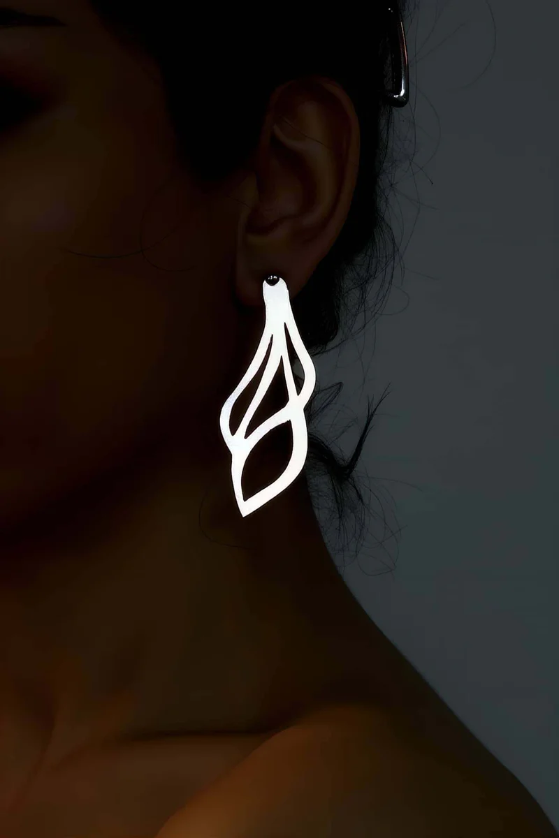 Reflective Dangle Earrings Side View