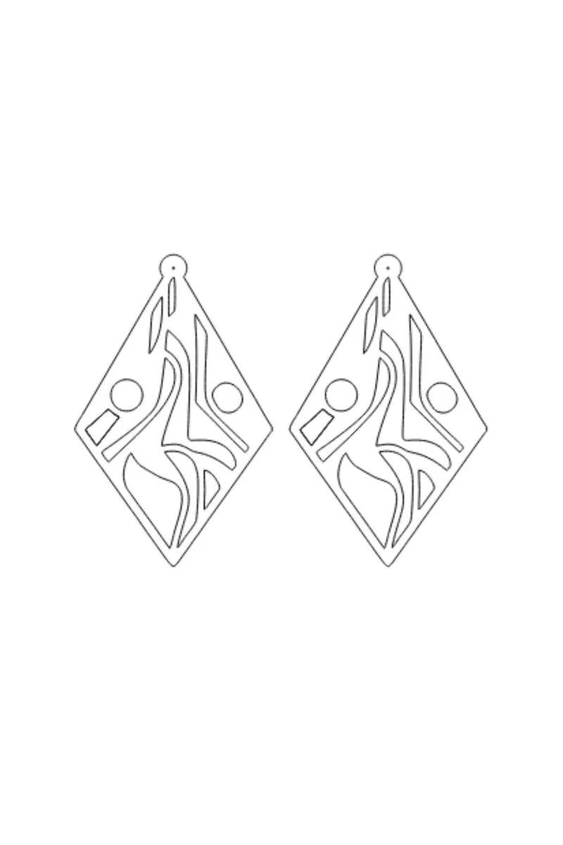 Geometric Laser Cut Earrings Close-Up