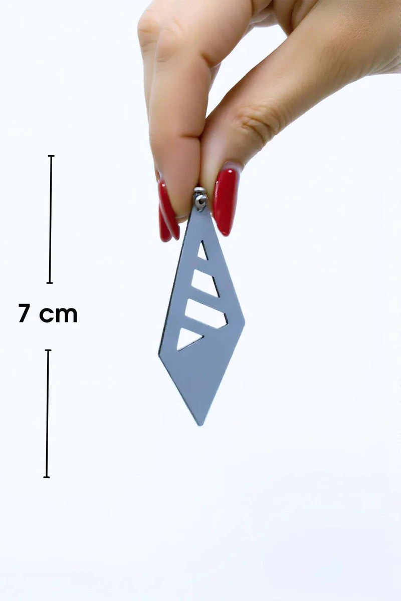 Geometric Reflective Earrings metallic