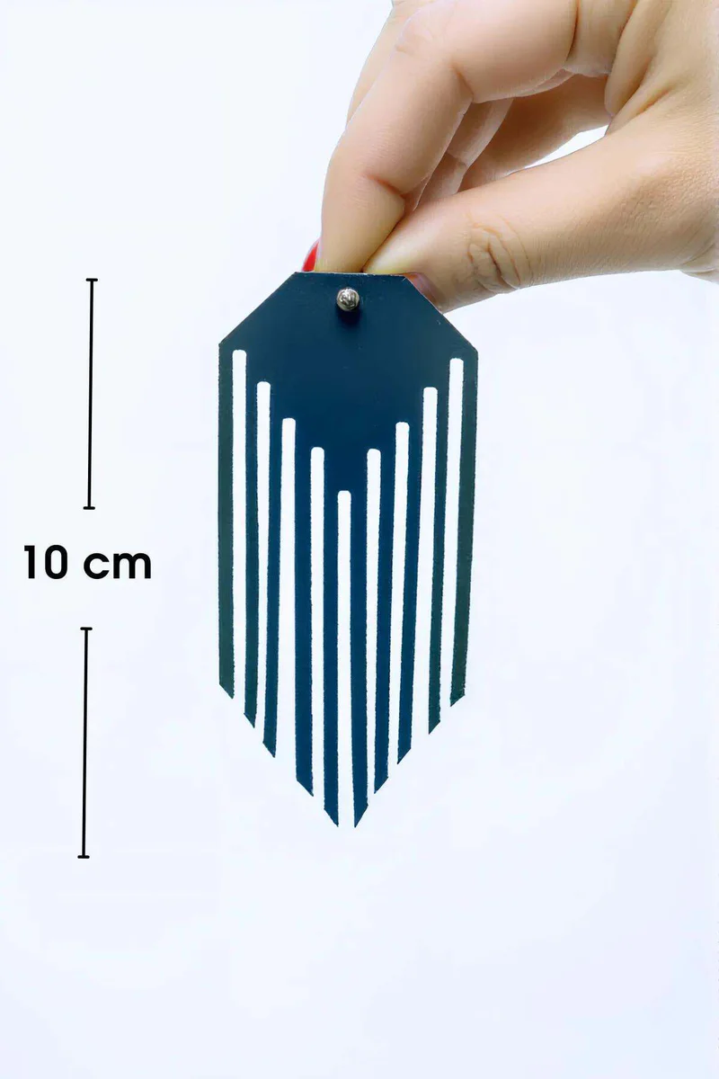 Geometric Laser Cut Earrings Side Profile