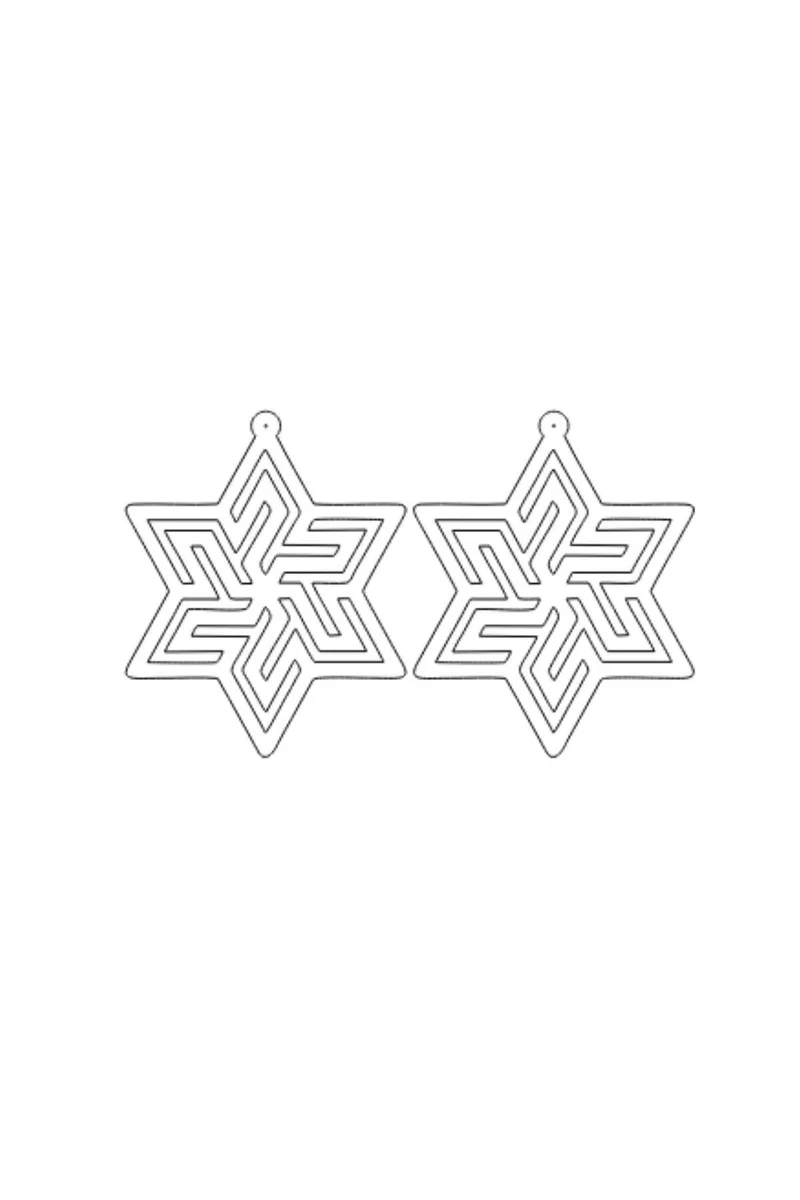 Statement Star Earrings Reflective Material Front
