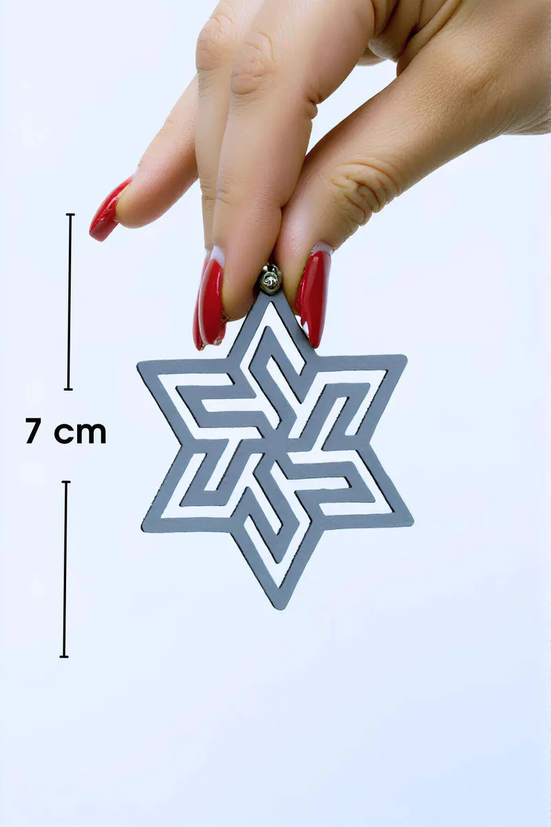 Geometric Star Earrings Light Reactive Side View