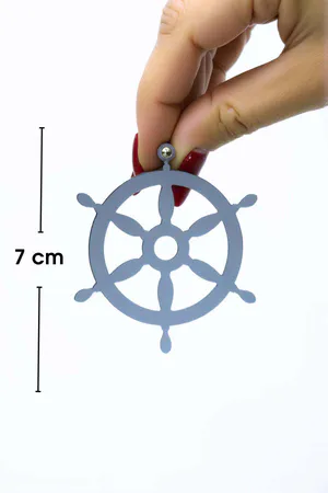 White Reflective Rudder Earring, Stylish Laser Cut Earring - APBJ021