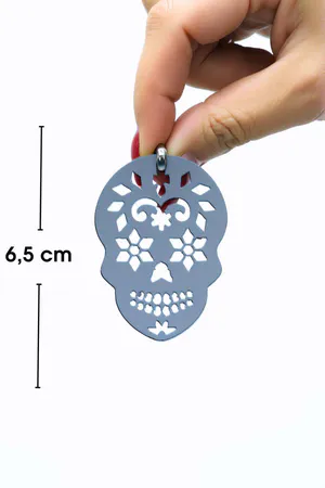 Rainbow Reflective Skull Gothic Earrings, Stylish Laser Cut Earrings - APBJ029