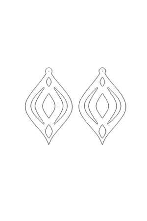White Reflective Motif Drop Earrings, Stylish Laser Cut Earrings - APBJ008