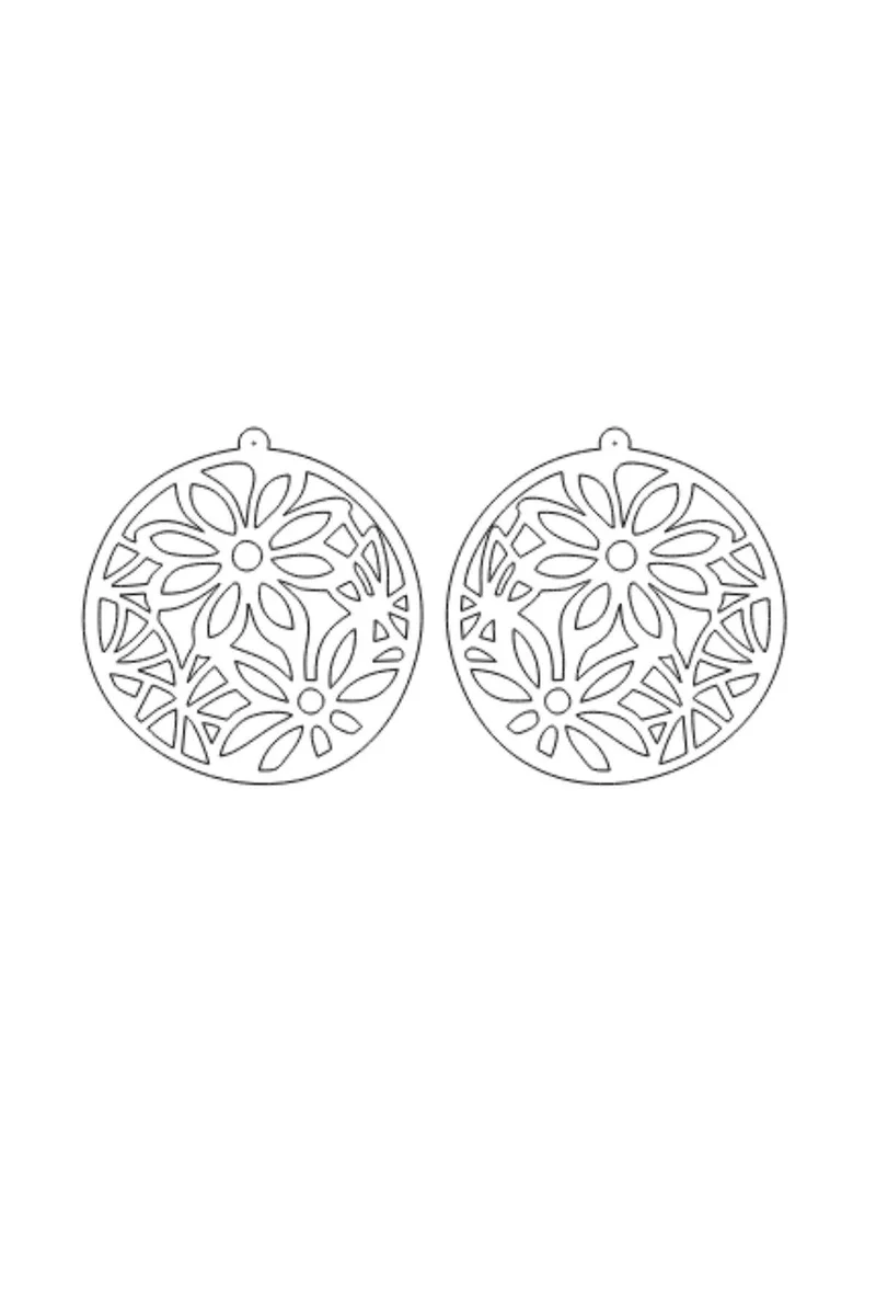 Vegan Leather Laser Cut Earrings Close-Up Pattern Detail