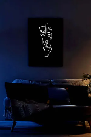 Abstract Face Reflective Leather, Abstract Face That Reflects When Light Hits It in the Dark