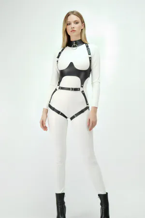 Leather Harness, Under-Bust Supported Harness Set, Leather Dancer Costume - APFT1402