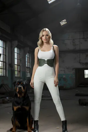 Dark Green Faux Leather Underbust Corset Harness with Buckles
