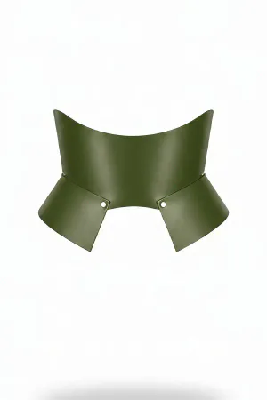 Khaki Leather Wide Women's Belt, Corset Leather Belt - APFT611