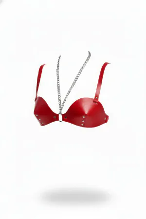 Red Chest Harness with Tapered Cut Staple Detail - APFT1380