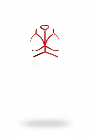 Red Chest Harness with Neck Detail and O Ring Accessory - APFT143