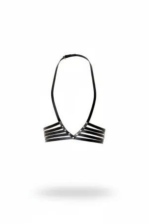 Black Women's Belt Faux Leather Multi-Strap Body Accessory - APFT199