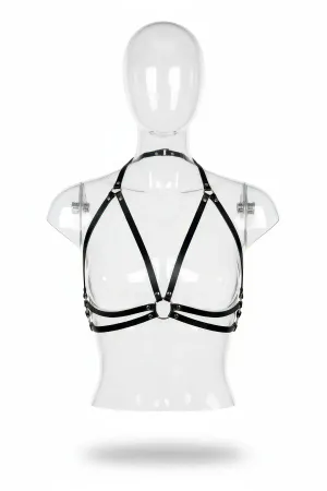 Black Women's Belt Faux Leather Ring Detailed Body Accessory - APFT200
