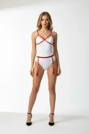 Red Harness Suit Ring Detailed Body Belt - APFT228
