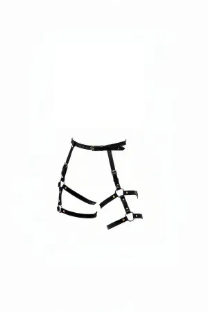 Black Harness Suit Leather Thigh Leg Accessory - APFT273
