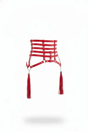 Red Women's Belt Wide Corset Waist Belt - APFT408